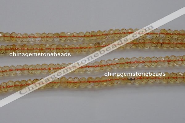 CCR51 15.5 inches 4*6mm faceted rondelle natural citrine beads