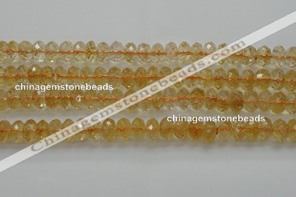 CCR53 15.5 inches 6*10mm faceted rondelle natural citrine beads