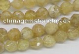 CCR83 15.5 inches 8mm faceted round citrine gemstone beads wholesale