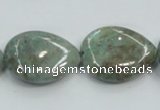 CCS101 15.5 inches 18*25mm flat teardrop African chrysocolla beads