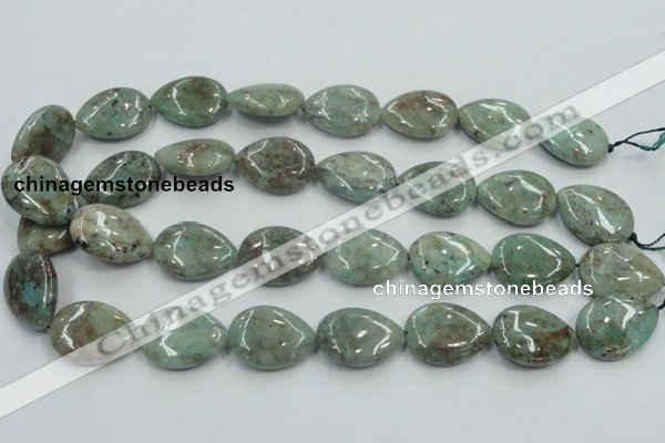 CCS101 15.5 inches 18*25mm flat teardrop African chrysocolla beads