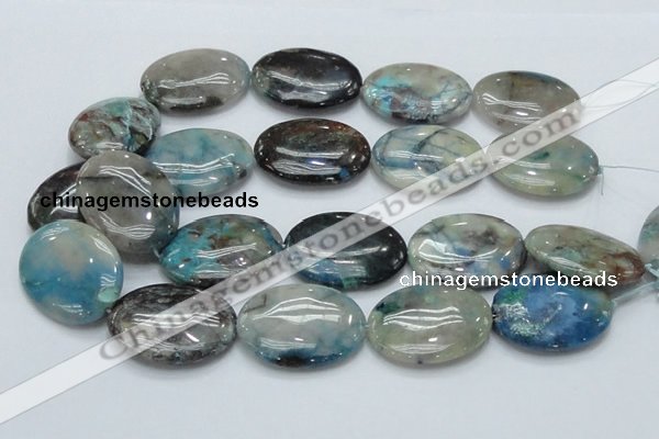 CCS11 15.5 inches 30*40mm oval natural chrysocolla gemstone beads