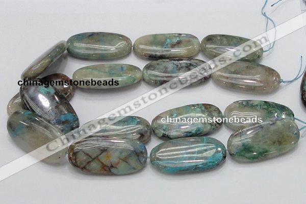 CCS12 15.5 inches 25*50mm oval natural chrysocolla gemstone beads