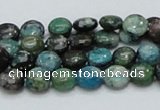 CCS14 15.5 inches 8mm flat round natural chrysocolla gemstone beads