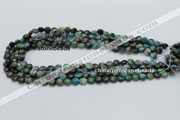 CCS14 15.5 inches 8mm flat round natural chrysocolla gemstone beads