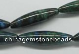 CCS156 15.5 inches 8*30mm rice dyed chrysocolla gemstone beads