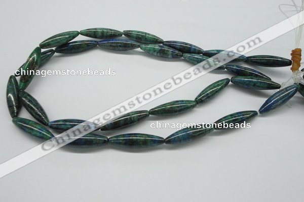 CCS156 15.5 inches 8*30mm rice dyed chrysocolla gemstone beads