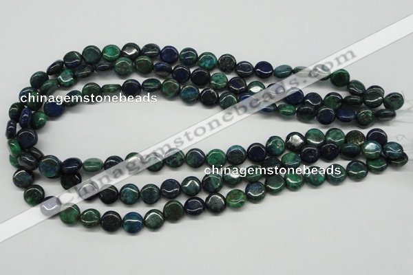 CCS160 15.5 inches 10mm flat round dyed chrysocolla gemstone beads