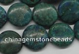 CCS161 15.5 inches 18mm flat round dyed chrysocolla gemstone beads