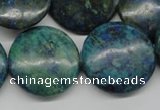 CCS162 15.5 inches 25mm flat round dyed chrysocolla gemstone beads