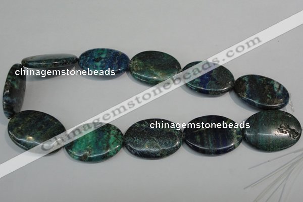 CCS169 15.5 inches 25*35mm oval dyed chrysocolla gemstone beads