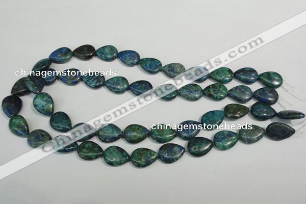 CCS173 15.5 inches 13*18mm flat teardrop dyed chrysocolla gemstone beads