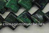 CCS178 15.5 inches 16*16mm diamond dyed chrysocolla gemstone beads