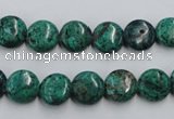 CCS211 15.5 inches 10mm flat round natural Chinese chrysocolla beads