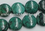 CCS214 15.5 inches 16mm flat round natural Chinese chrysocolla beads