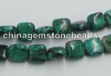 CCS220 15.5 inches 8*8mm square natural Chinese chrysocolla beads