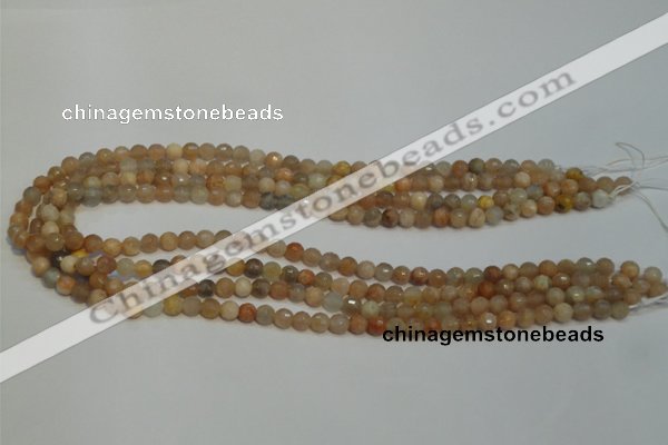 CCS310 15.5 inches 6mm faceted round natural sunstone beads