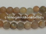 CCS311 15.5 inches 8mm faceted round natural sunstone beads