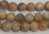 CCS312 15.5 inches 10mm faceted round natural sunstone beads