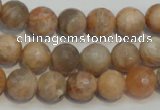 CCS312 15.5 inches 10mm faceted round natural sunstone beads