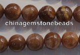 CCS354 15.5 inches 12mm round AB grade natural golden sunstone beads
