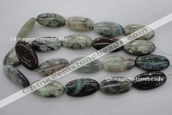 CCS37 15.5 inches 20*40mm oval natural chrysocolla gemstone beads