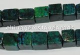 CCS420 15.5 inches 10*10mm cube dyed chrysocolla gemstone beads