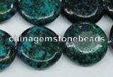 CCS437 15.5 inches 20mm flat round dyed chrysocolla gemstone beads