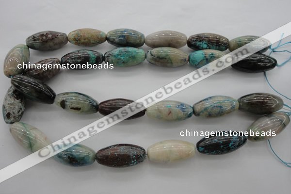 CCS45 15.5 inches 15*30mm rice natural chrysocolla gemstone beads