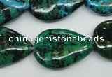 CCS456 15.5 inches 20*28mm flat teardrop dyed chrysocolla gemstone beads