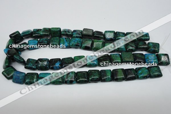 CCS464 15.5 inches 14*14mm square dyed chrysocolla gemstone beads