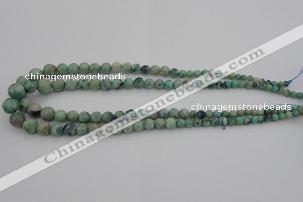 CCS518 15.5 inches 4mm - 12mm round matte natural chrysocolla beads