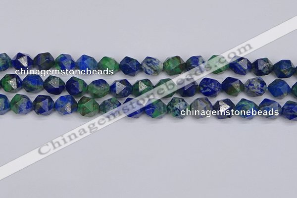 CCS548 15.5 inches 10mm faceted nuggets dyed chrysocolla beads