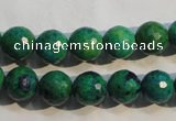 CCS603 15.5 inches 10mm faceted round dyed chrysocolla gemstone beads