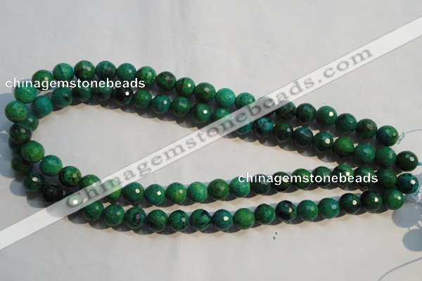 CCS603 15.5 inches 10mm faceted round dyed chrysocolla gemstone beads