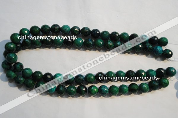 CCS604 15.5 inches 12mm faceted round dyed chrysocolla gemstone beads