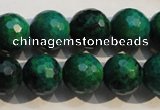 CCS605 15.5 inches 14mm faceted round dyed chrysocolla gemstone beads