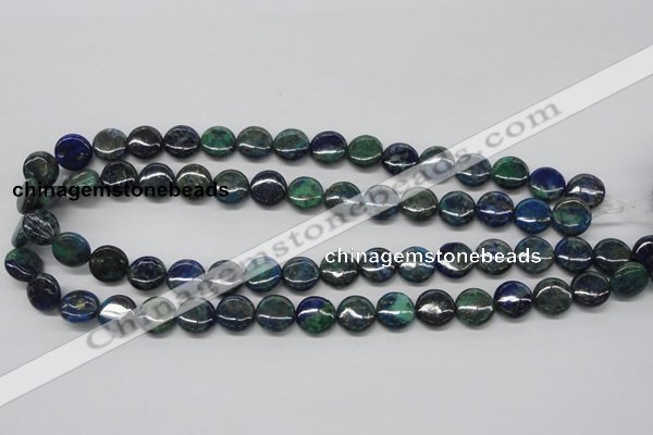 CCS63 16 inches 12mm flat round dyed chrysocolla gemstone beads