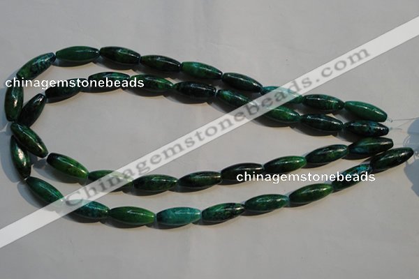 CCS634 15.5 inches 8*20mm rice dyed chrysocolla gemstone beads