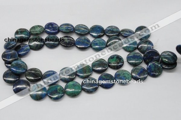 CCS64 16 inches 20mm flat round dyed chrysocolla gemstone beads