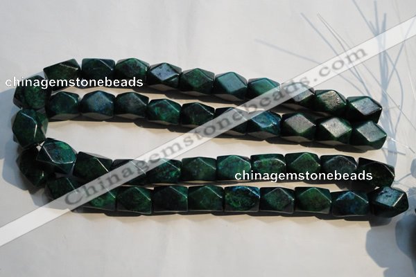 CCS649 15.5 inches 13*18mm faceted cuboid dyed chrysocolla beads