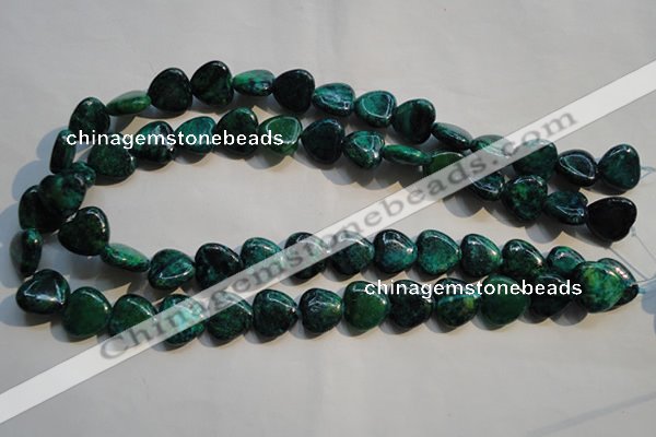 CCS651 15.5 inches 15*15mm heart dyed chrysocolla gemstone beads