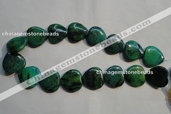 CCS655 15.5 inches 25*25mm heart dyed chrysocolla gemstone beads