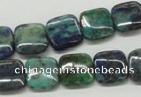 CCS66 16 inches 14*14mm square dyed chrysocolla gemstone beads