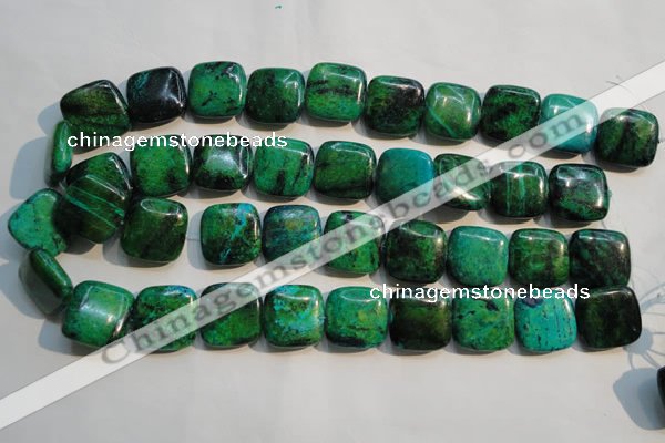 CCS672 15.5 inches 20*20mm square dyed chrysocolla gemstone beads