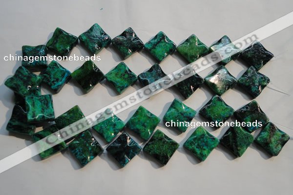 CCS685 15.5 inches 18*18mm wavy diamond dyed chrysocolla beads