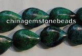 CCS691 15.5 inches 13*17mm flat teardrop dyed chrysocolla beads