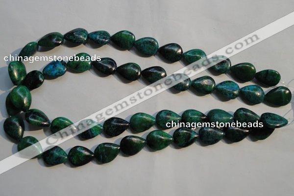 CCS691 15.5 inches 13*17mm flat teardrop dyed chrysocolla beads