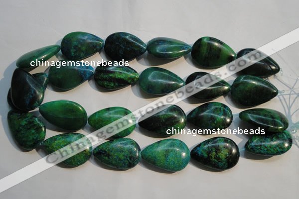 CCS695 15.5 inches 20*30mm flat teardrop dyed chrysocolla beads