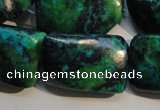 CCS706 15.5 inches 20*30mm twisted rectangle dyed chrysocolla beads